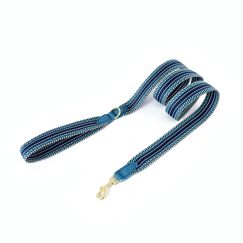 Leather Lead in Blue, 150cm 3.8cm wide