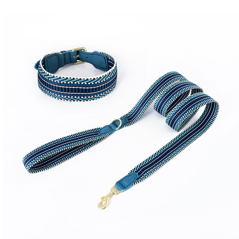 Tan Leather Collar & Lead Set
