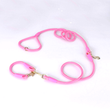 Lavender Round Rope Hands-Free Collar - Princess Pink Lead
