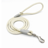 Sky Blue Braided Rope Lead with Half-Check Chain Collar - Ivory