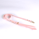 Duck Egg Blue Lead in Vegan Leather - Crystal Pink