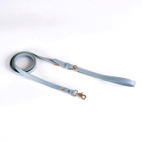 Duck Egg Blue Lead in Vegan Leather - Slate Blue