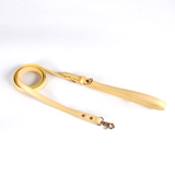 Duck Egg Blue Lead in Vegan Leather - Yellow