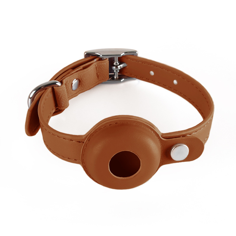 Petite Round Tracker Collar for Cats, Fits AirTag - Dark Brown