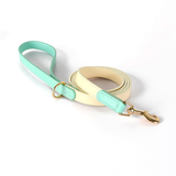 Mint & Butter Colour-Block Leather Lead - Green