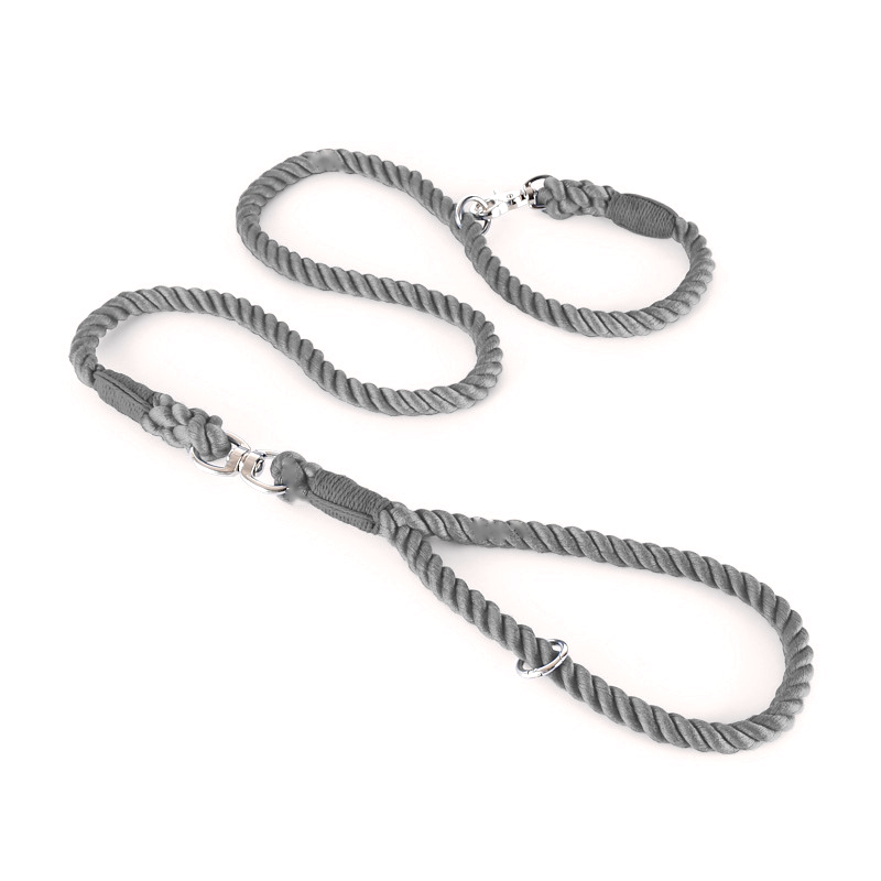 Rainbow Ombre Rope Slip Lead - Charcoal