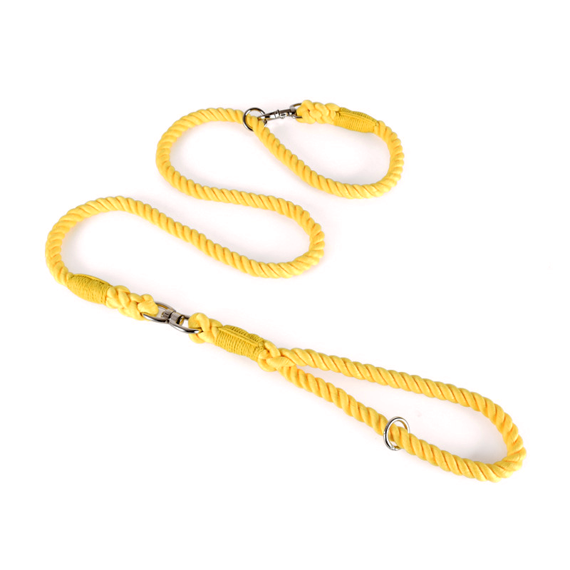Rainbow Ombre Rope Slip Lead - Lemon