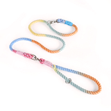 Rainbow Ombre Rope Slip Lead - Macaron
