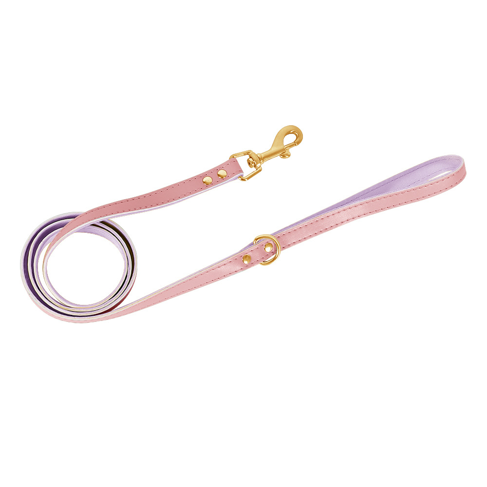 Two-Tone Leather Lead in Navy & Ochre