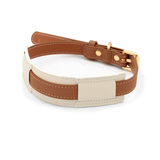 Cream Panel Collar for Medium to Large Dogs - Tan