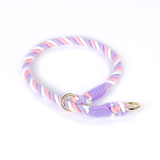 Slim Show-Style Slip Collar in Pastel Candy Stripes - Slip lead Unicorn