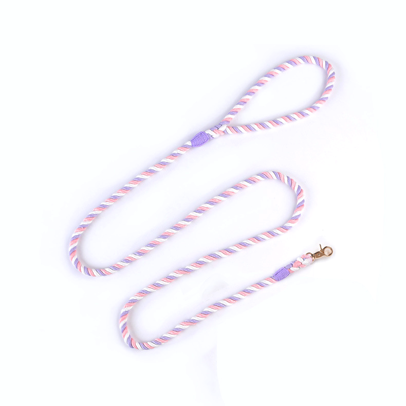 Slim Show-Style Slip Lead in Pastel Candy Stripes - Unicorn