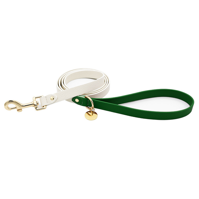 Ivory & Chocolate Tag Lead, Vegan Leather