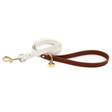 Ivory & Chocolate Tag Lead, Vegan Leather - Tan without hang tag