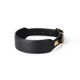 Saddle Tan Wide Contour Collar, Vegan Leather - Black