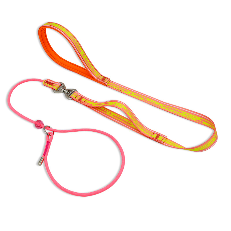 Magenta Patent Rope Slip Lead