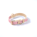 Blush Two-Tone Genuine Leather Collar Walk Set - Princess Pink