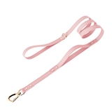 Close-Control Double-Handle Lead in Vegan Leather - Blush