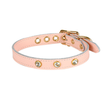 Blush Studded Genuine Leather Collar - Blush