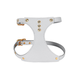 Blush Studded Genuine Leather Harness - Grey