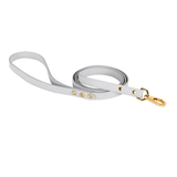Blush Studded Genuine Leather Lead - Grey
