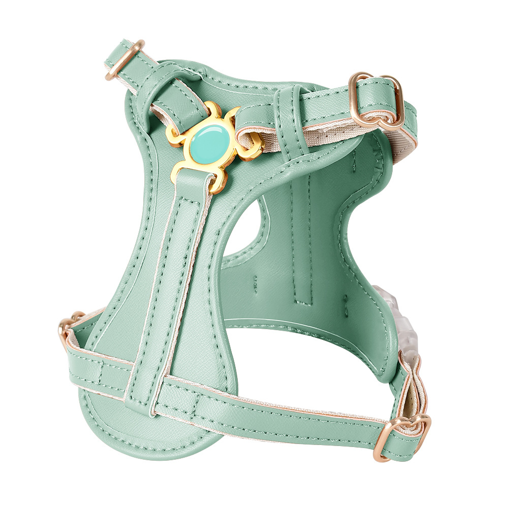 Harness in Apricot for Small Dogs - Green