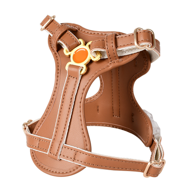 Tan Leather Padded Cat Harness