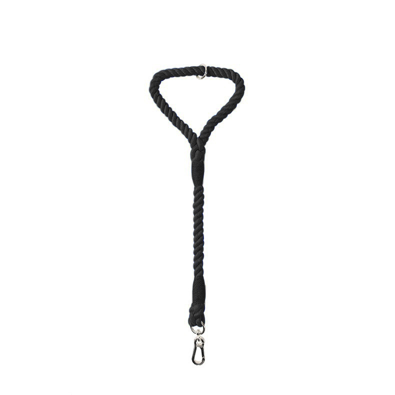 Twisted Rope Short Traffic Lead in Bold Colours - Black