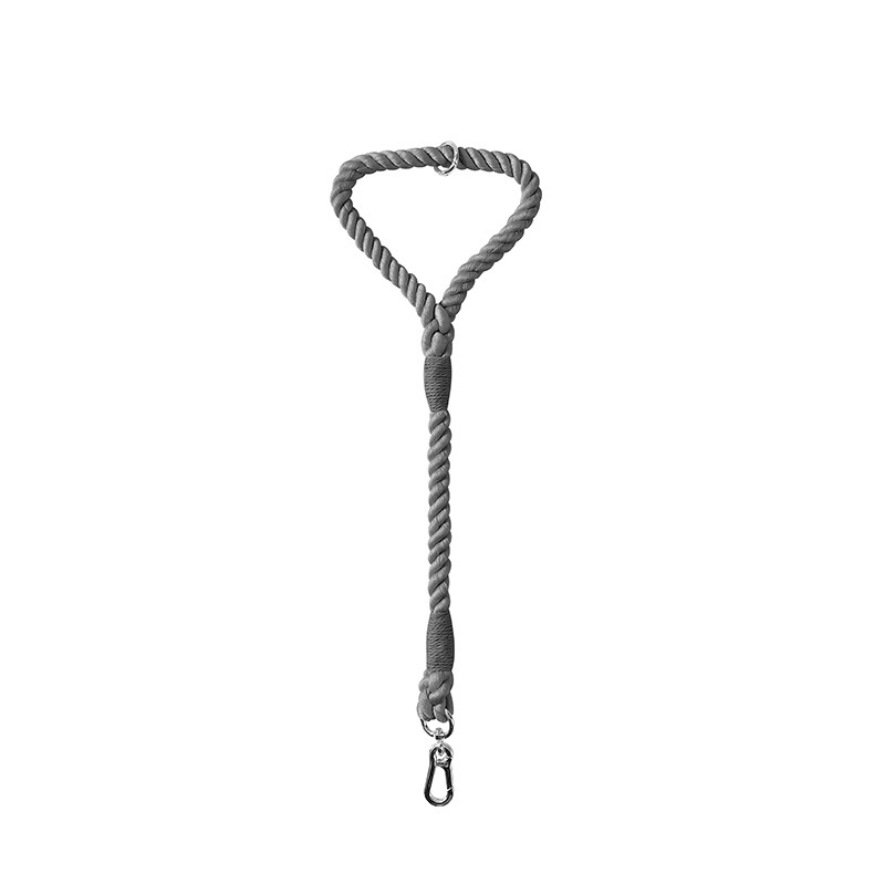 Twisted Rope Short Traffic Lead in Bold Colours - Charcoal