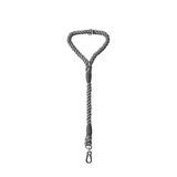Twisted Rope Short Traffic Lead in Bold Colours - Charcoal