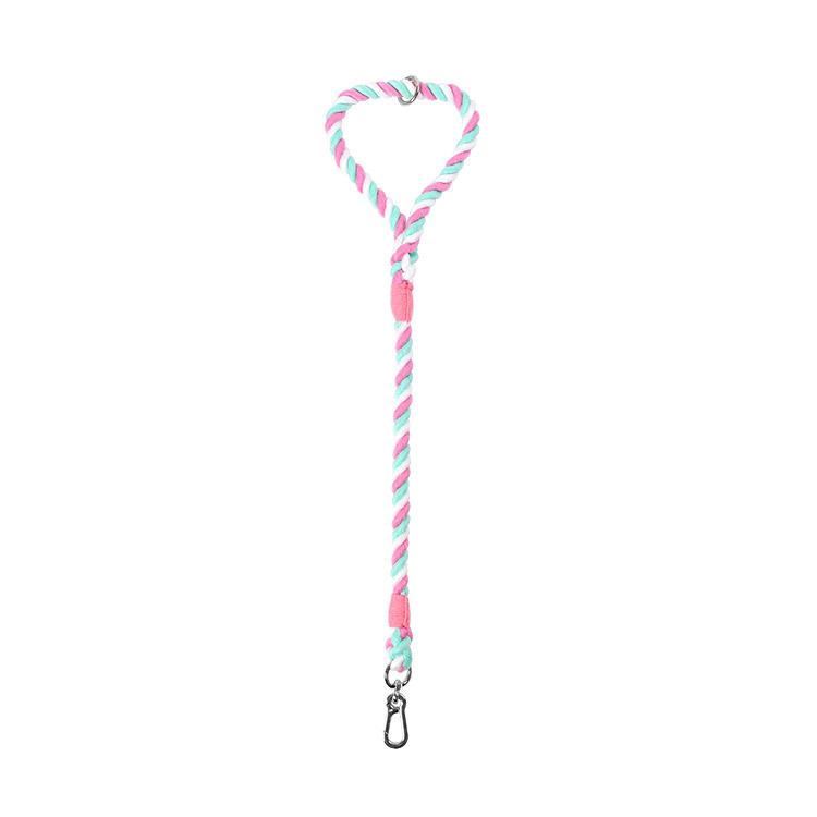 Twisted Rope Short Traffic Lead in Bold Colours - Cherry Blossom