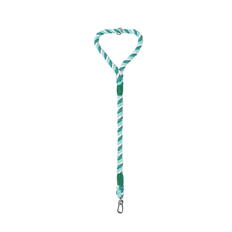 Twisted Rope Short Traffic Lead in Bold Colours - Fern Green