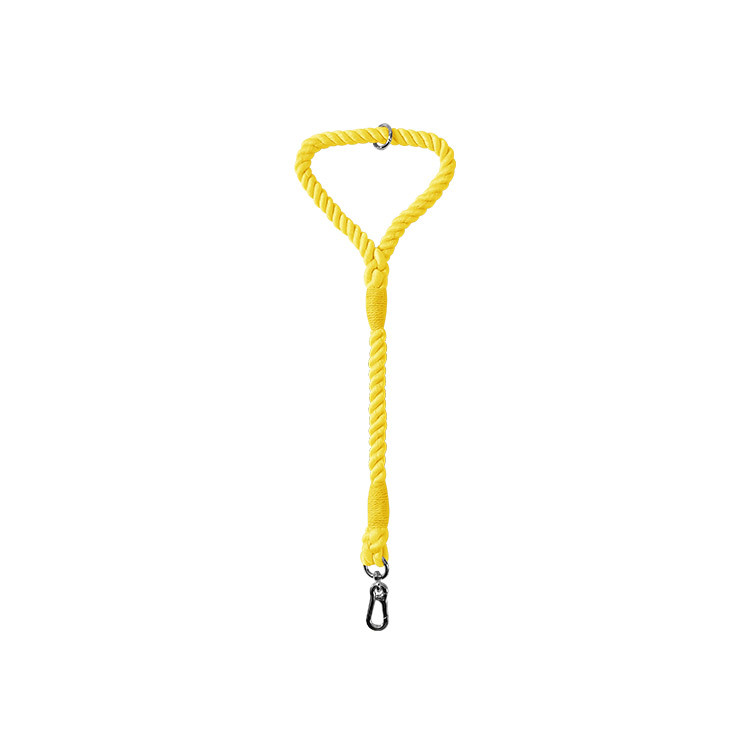 Twisted Rope Short Traffic Lead in Bold Colours - Lemon