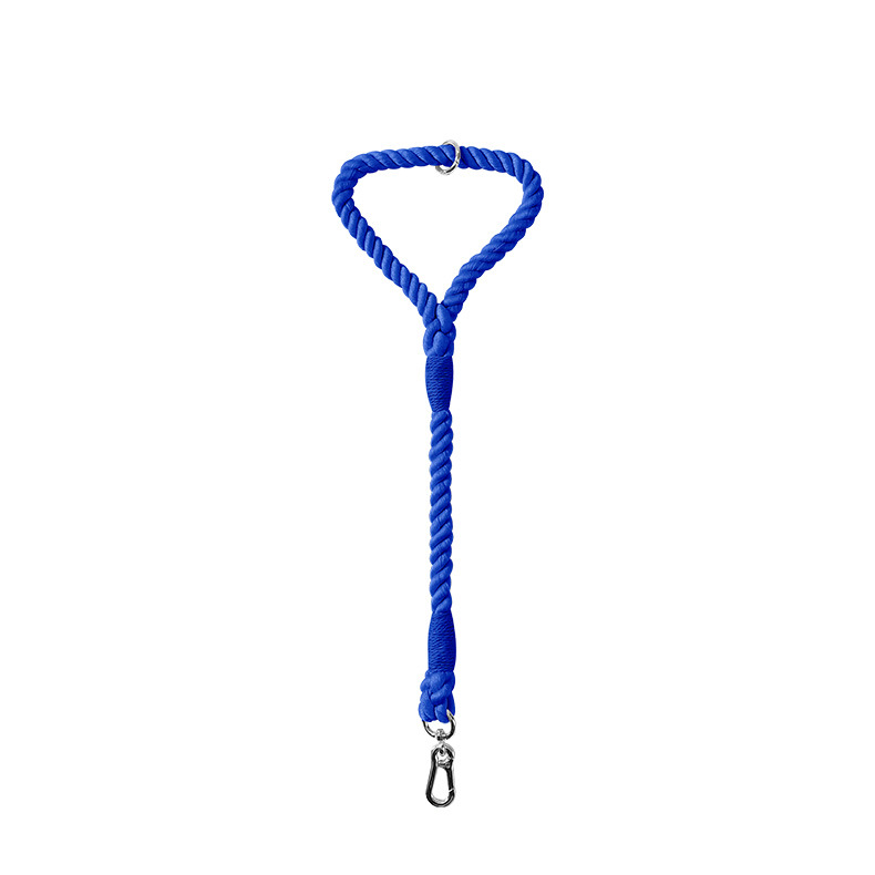 Twisted Rope Short Traffic Lead in Bold Colours - Navy