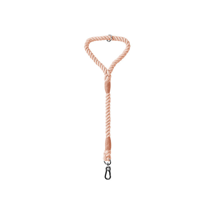 Twisted Rope Short Traffic Lead in Bold Colours - Powder Pink
