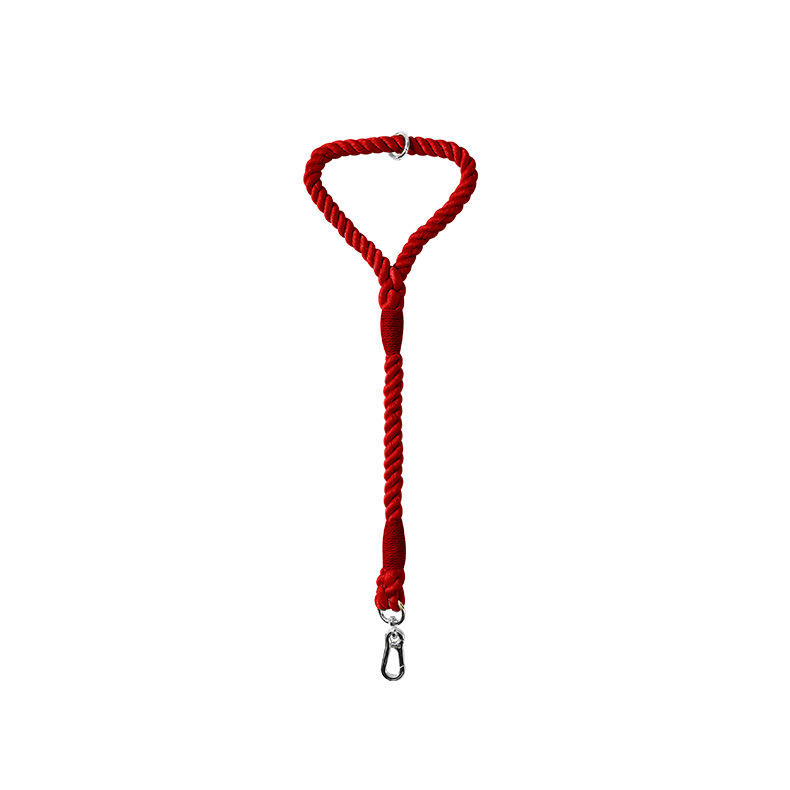 Twisted Rope Short Traffic Lead in Bold Colours - Wine