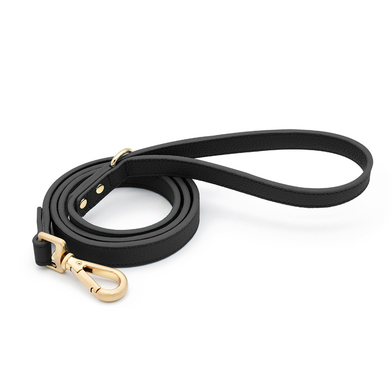 Deep Teal Wide Comfort Lead, Gold Tags - Black