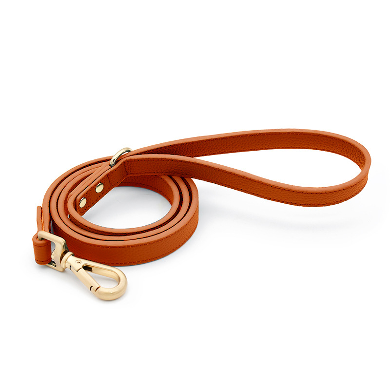 Deep Teal Wide Comfort Lead, Gold Tags - Orange