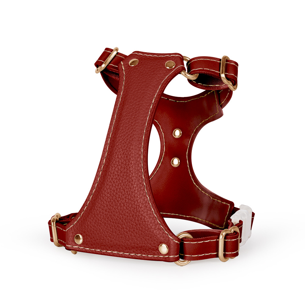 Navy Leather Vest Harness