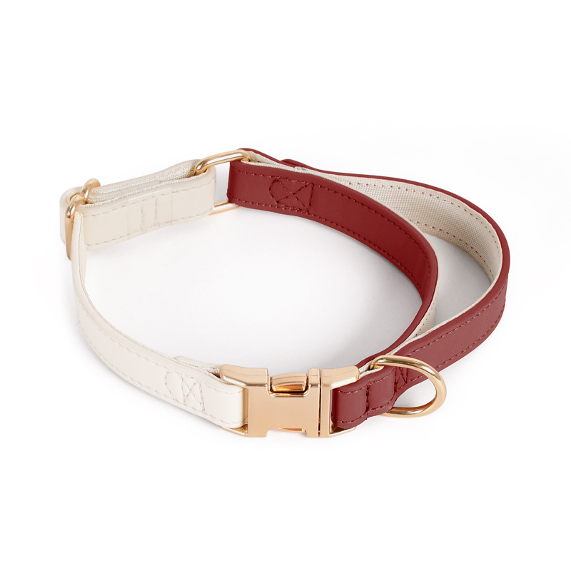 Black & Cream Panel Collar, Rose Gold Hardware