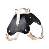 Black & Cream Panel Harness, Rose Gold Hardware - Black
