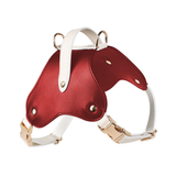 Black & Cream Panel Harness, Rose Gold Hardware - Red