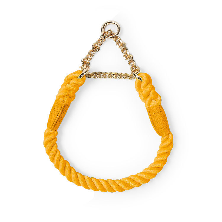 Sunset Gradient Braided Rope Collar - Bright Orange