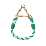 Sunset Gradient Braided Rope Collar - Fern Green