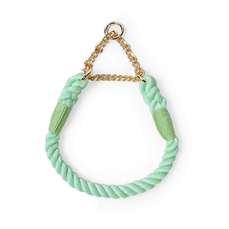 Sunset Gradient Braided Rope Collar - Mint