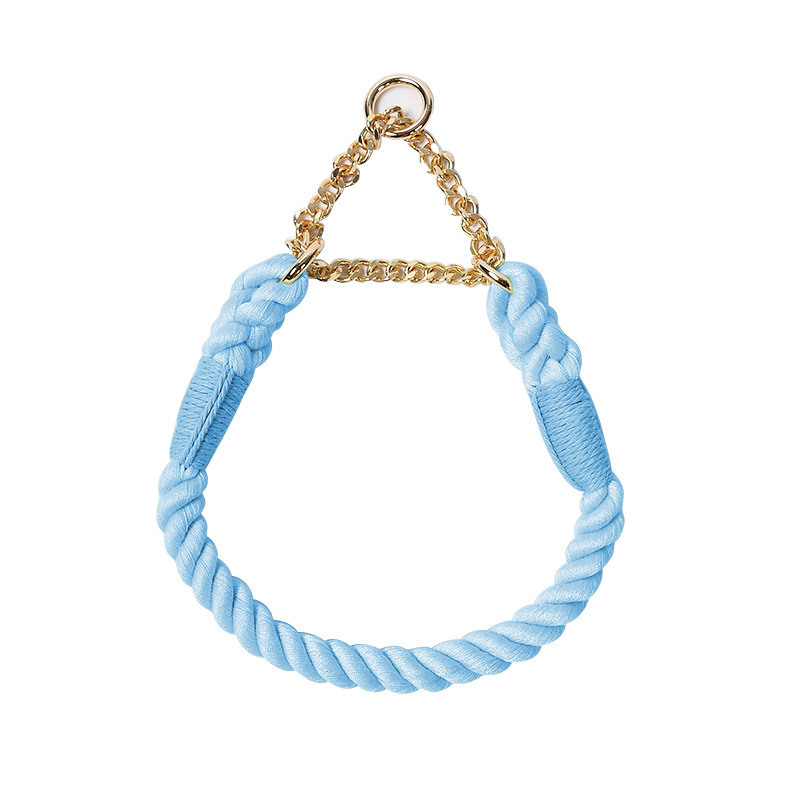 Sunset Gradient Braided Rope Collar - Sky Blue