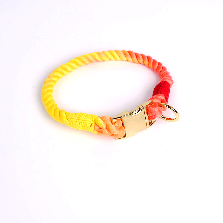 Prism Hand-Braided Rope Collar, Metal Buckle