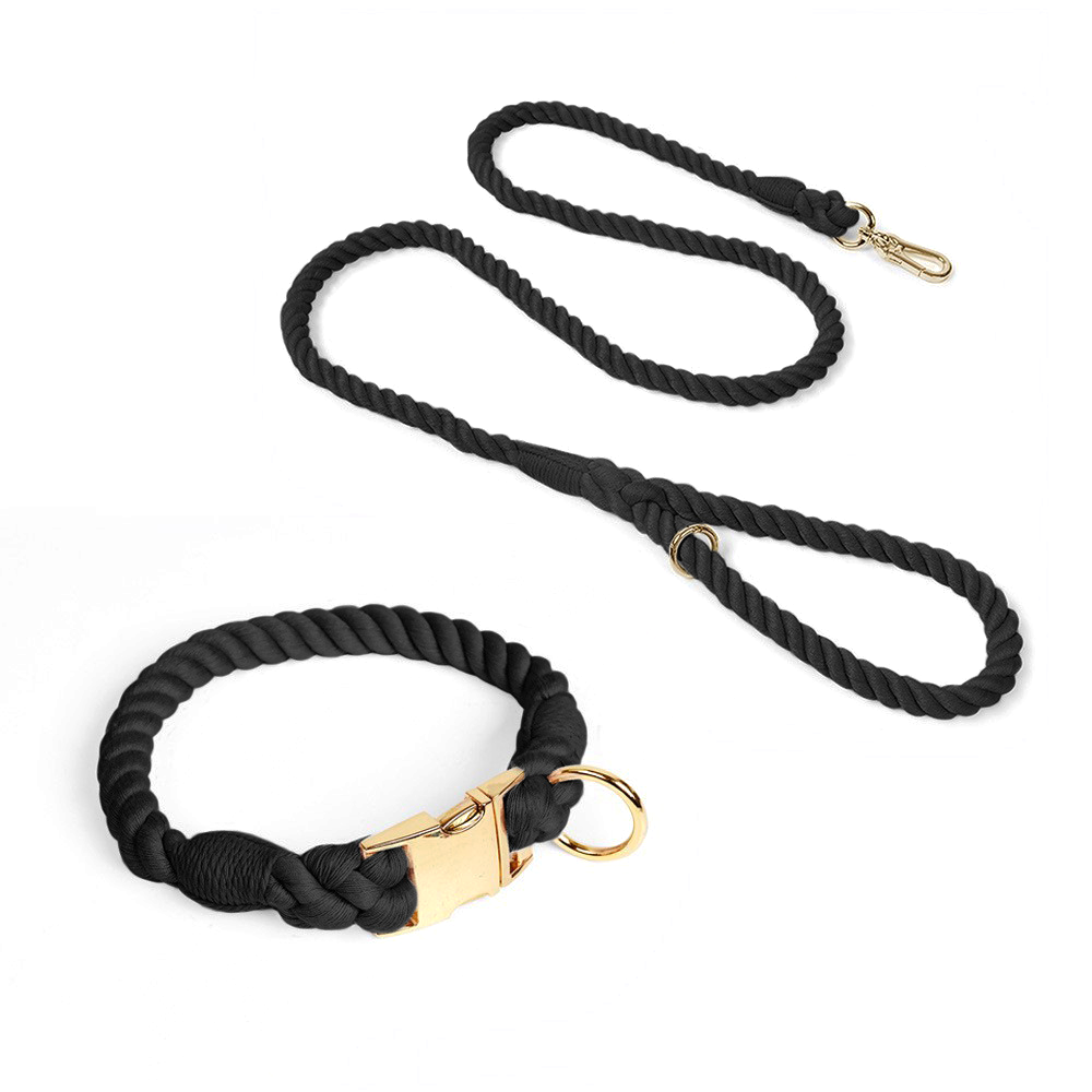 Prism Hand-Braided Rope Set, Metal Buckle - Black