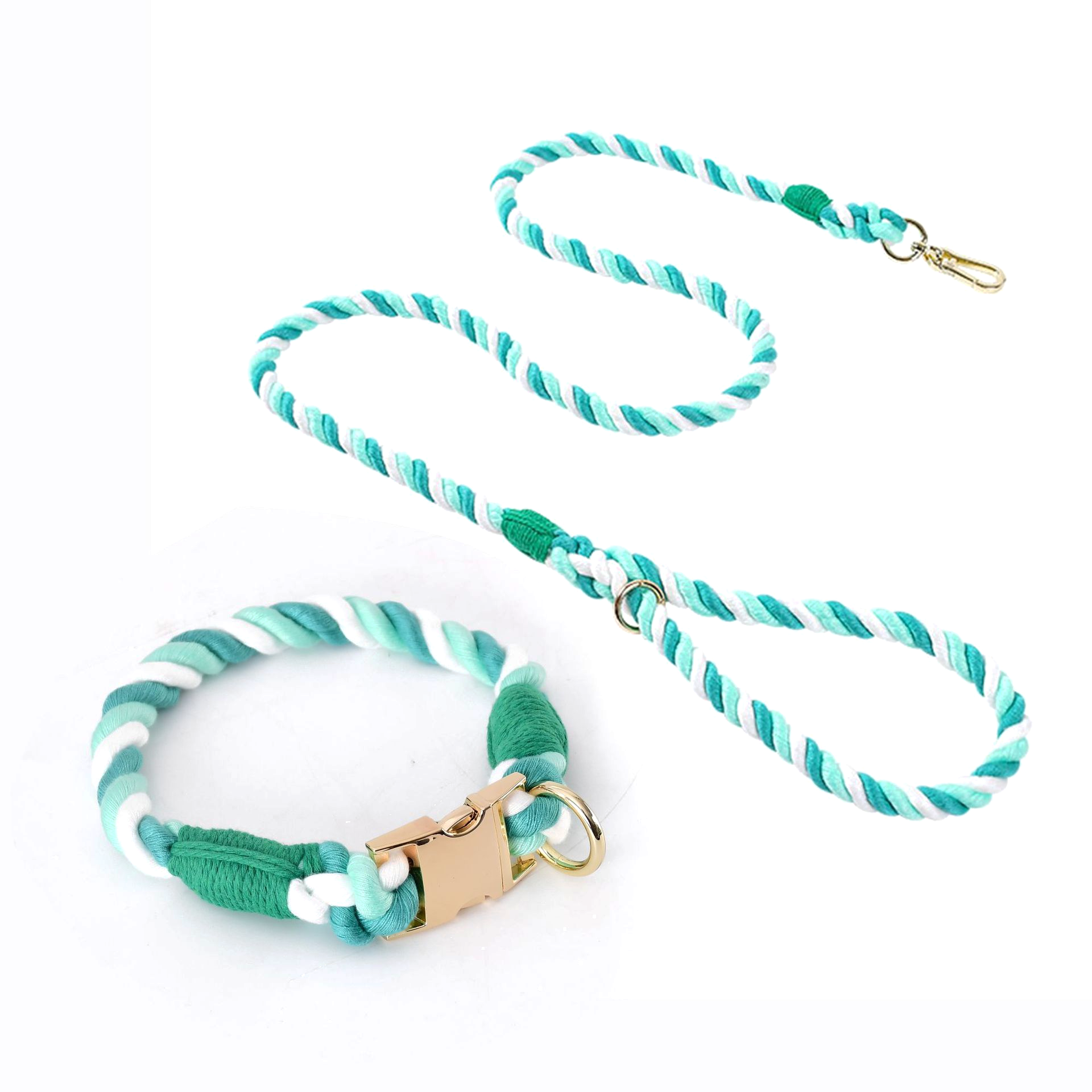 Prism Hand-Braided Rope Set, Metal Buckle - Fern Green