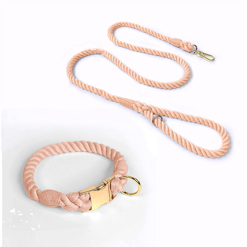Prism Hand-Braided Rope Set, Metal Buckle - Powder Pink